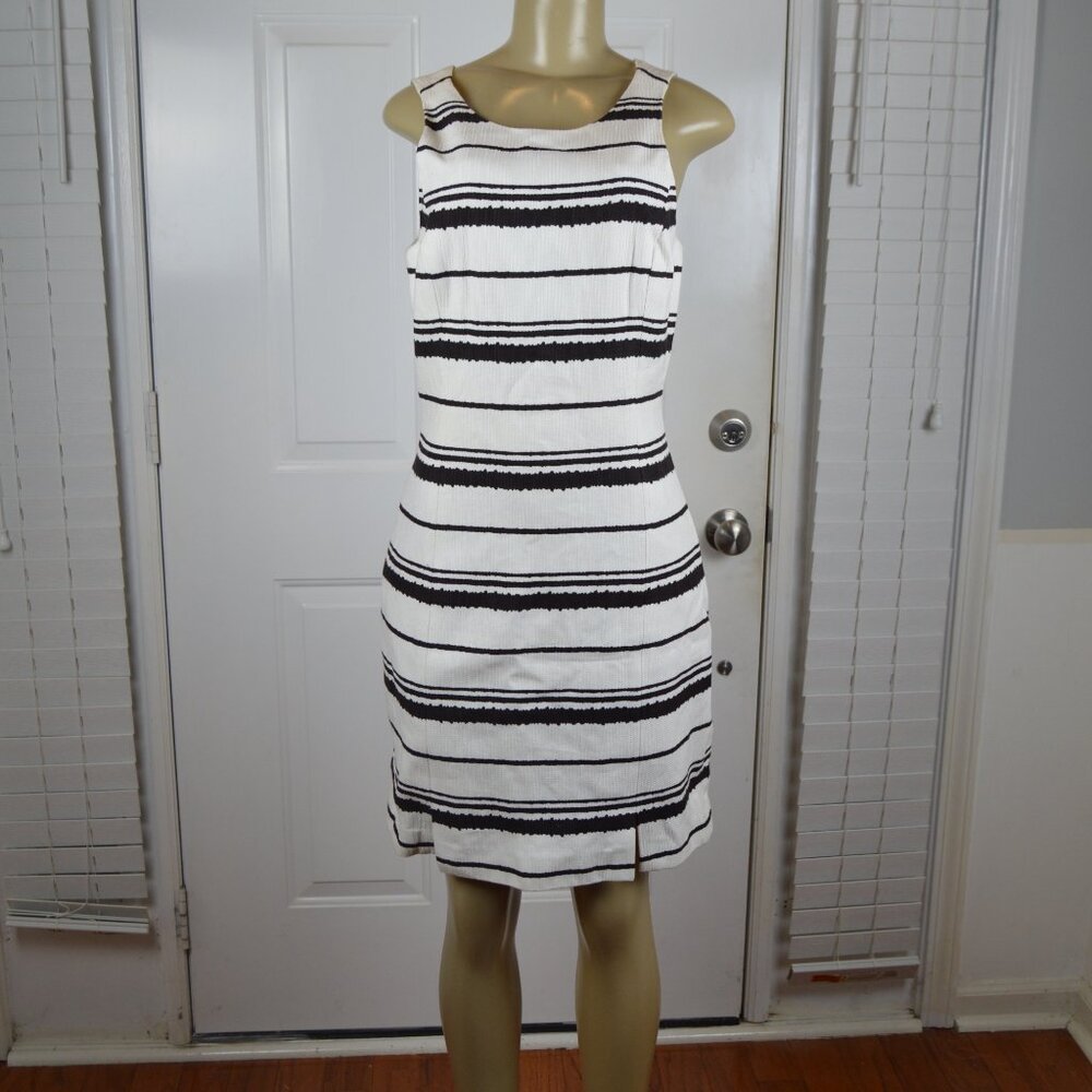 Banana Republic Heritage Collection SIZE 10 White Black Striped Dress NWT $130